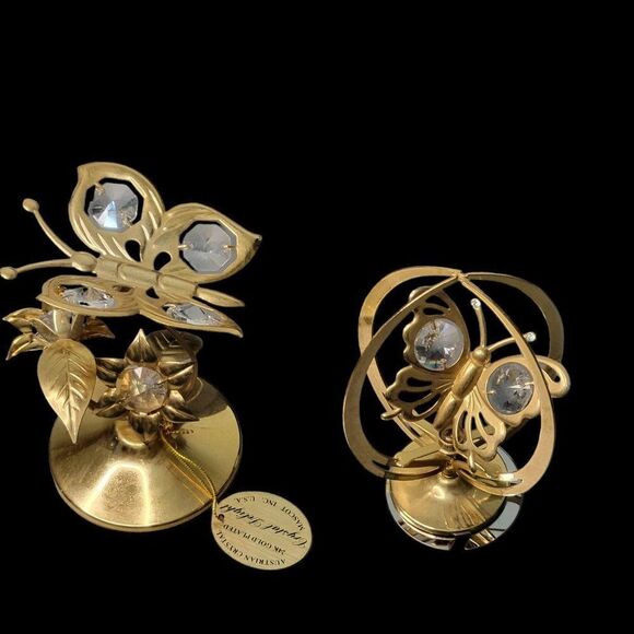 Vintage Crystal Delight Brass 24K Gold Plated Figurines (Set of 2) - Picture 9 of 9